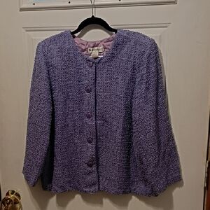 Dressbarn Lavender Textured Jacket